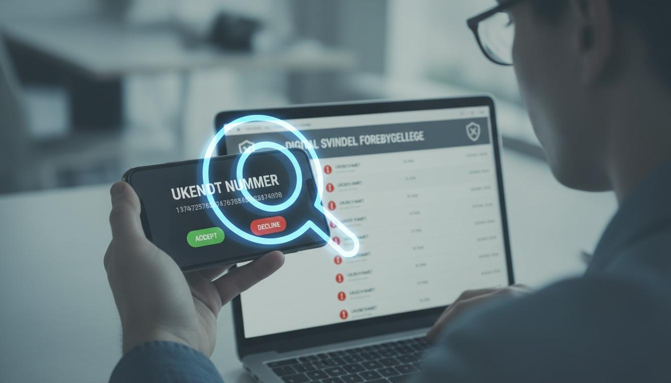 Person tjekker mistænkeligt opkald